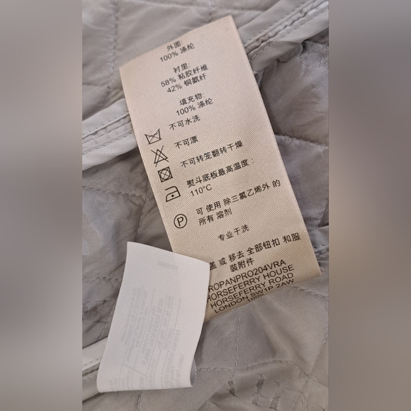 Burberry Women's Quilted Jacket Coat Pale Stone Check Snap Filled Size XS - Picture 14 of 16